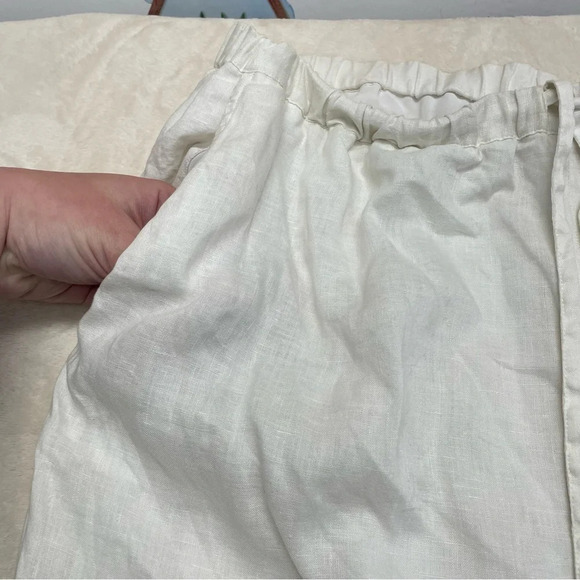 Austin Reed London 100% linen wide leg pants white boho coastal women’s 18 - Picture 7 of 11